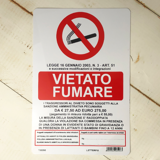 VIETATO FUMARE (禁煙B)