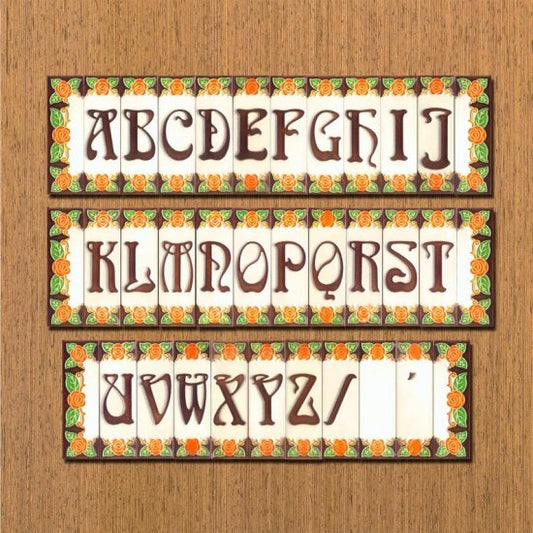 Large Alphabet Tile (Rose-Marrone)