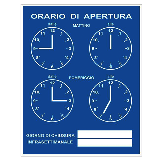 ORARIO di APERTURA (Business Hours) Blue