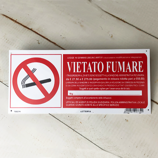 VIETATO FUMARE (Non-smoking)