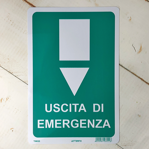 USCITA DI EMERGENZA (lower emergency exit)