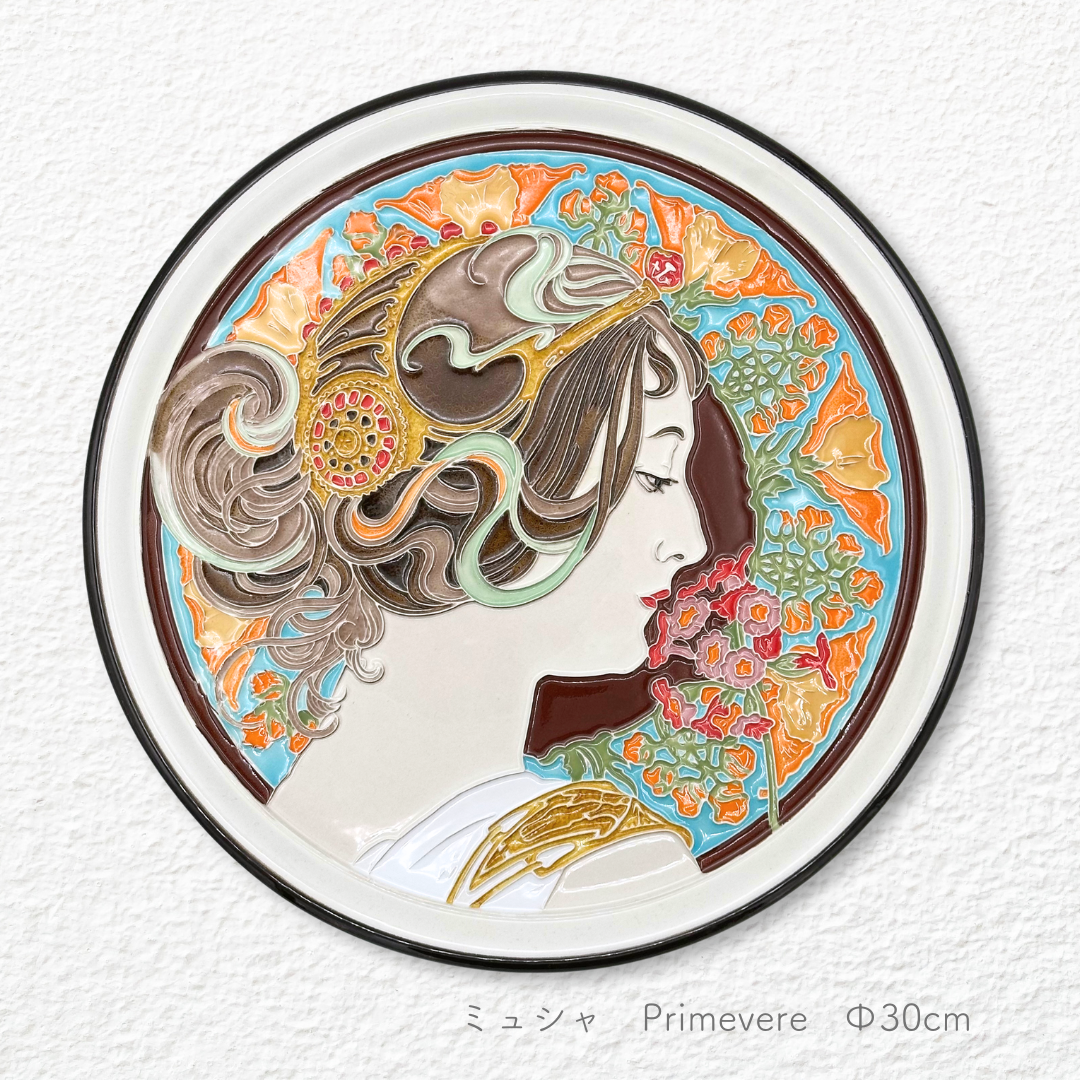 Ceramic painting by Mucha