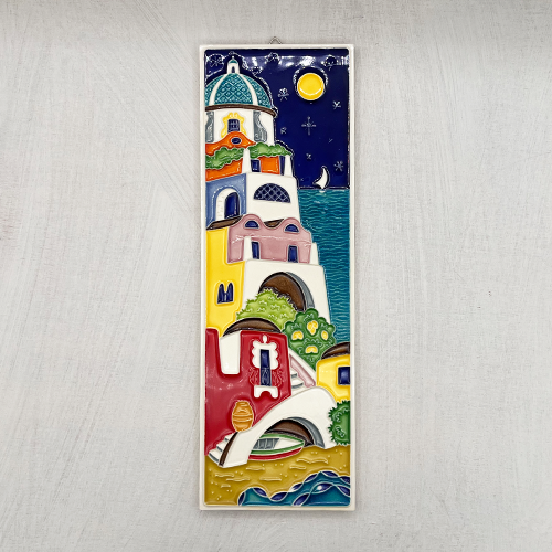 Ceramic Panel Painting -Mediterranean House-