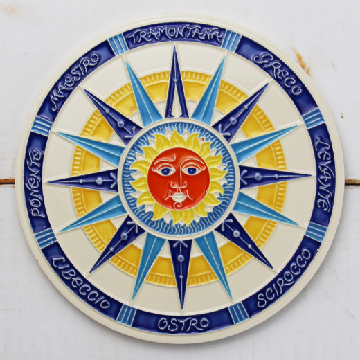 Ceramic painting -Rosa dei Venti- (Wind Rose)