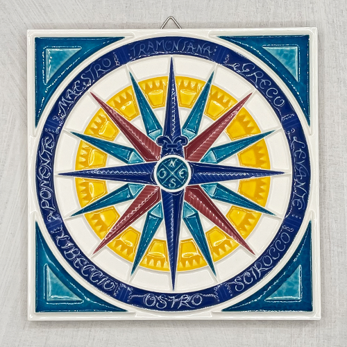 Ceramic painting -Rosa dei Venti- (Wind Rose)