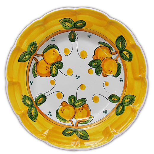 Pasta plate - plant pattern - (Cheramix)