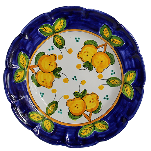 Pasta plate - plant pattern - (Cheramix)