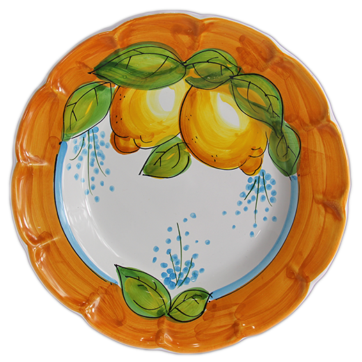 Pasta plate - plant pattern - (Cheramix)