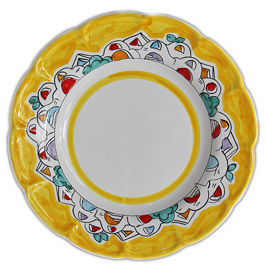 Pasta plate - plant pattern - (Cheramix)