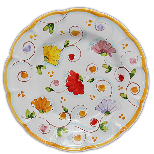 Pasta plate - plant pattern - (Cheramix)