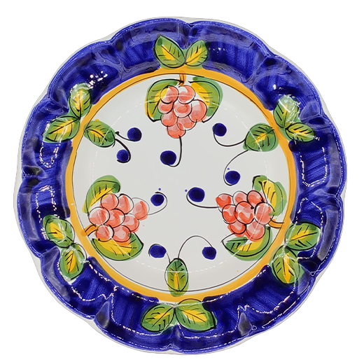 Pasta plate - plant pattern - (Cheramix)